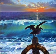 Gull at Sunset